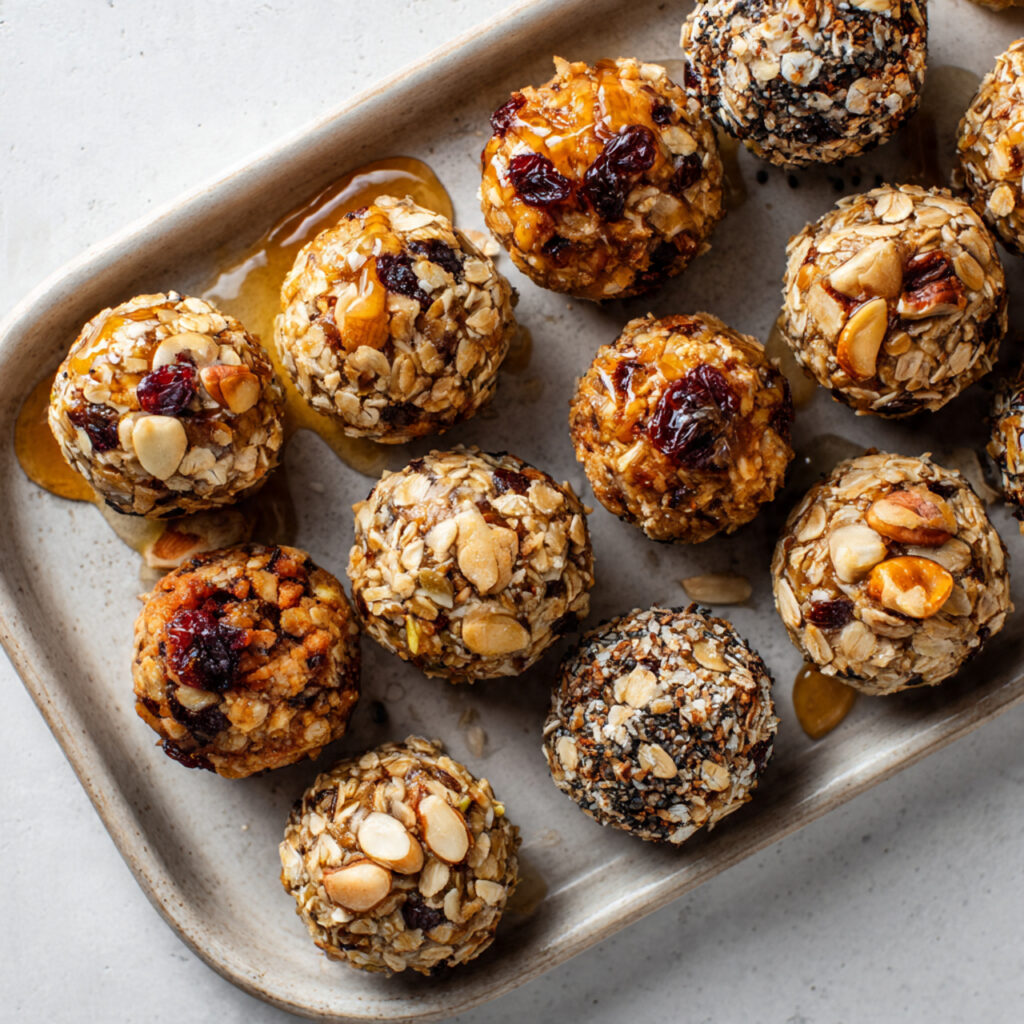 a tray of homemade healthy snacks on 1