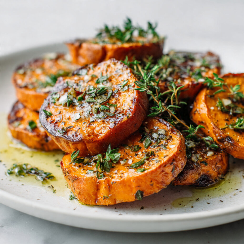 a beautifully plated savory sweet potato dish 1