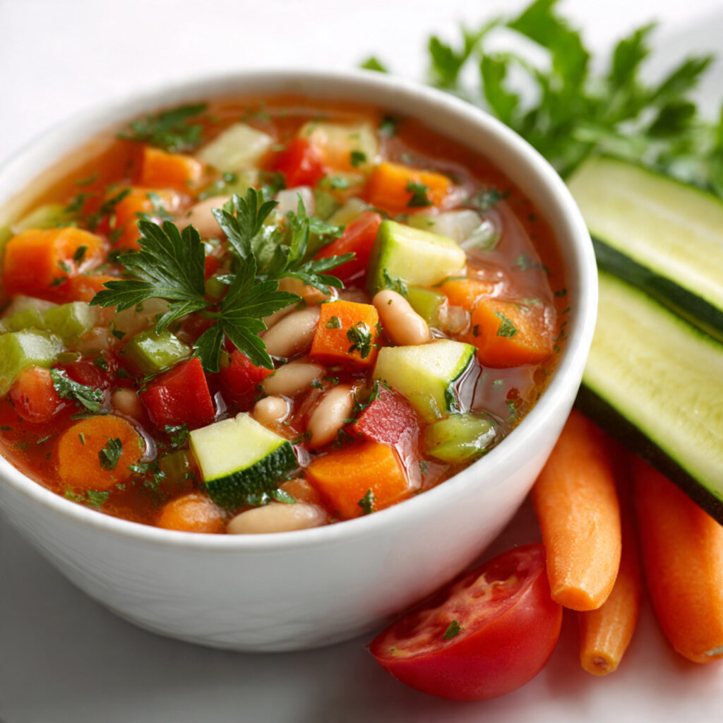 a hearty bowl of healthy vegetable soup 1