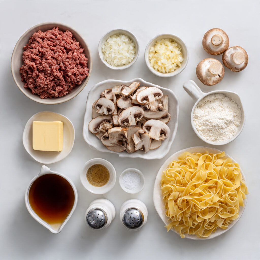 a neat arrangement of the exact ingredients