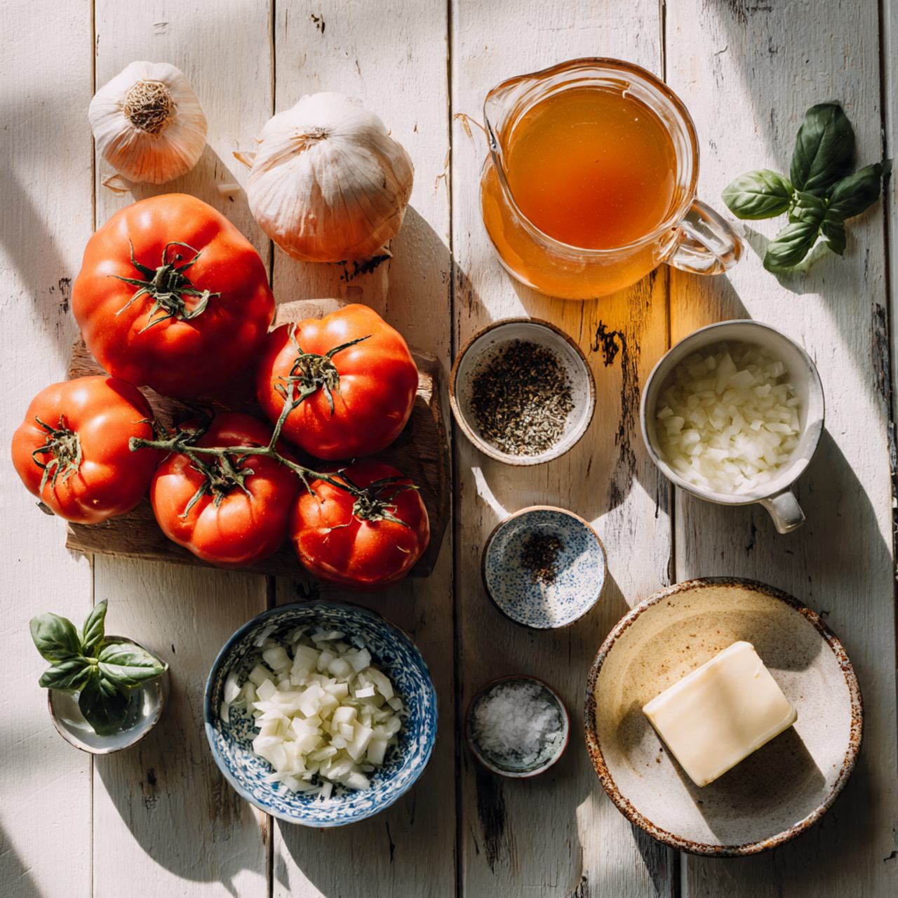 a cozy pinterest style flat lay of fresh tomato so