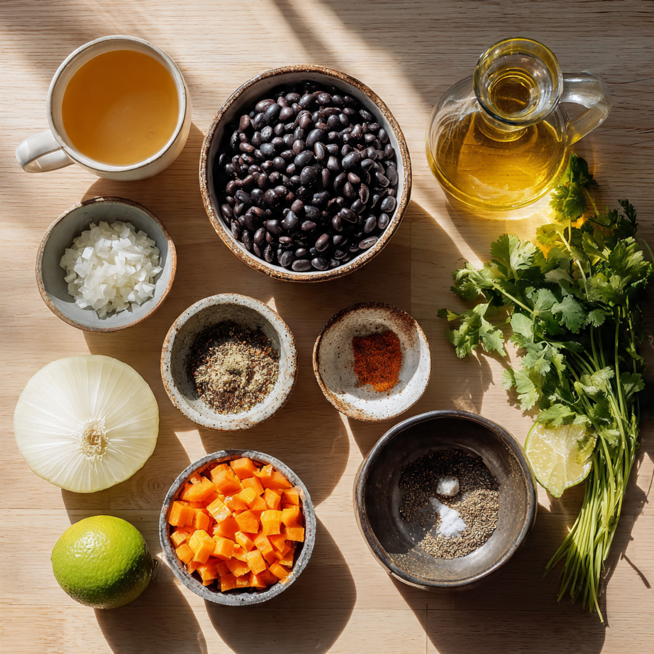 a cozy pinterest style overhead flat lay of black