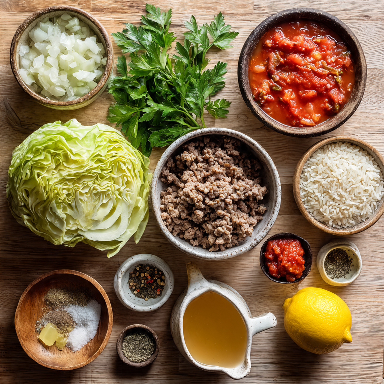 a cozy pinterest style overhead flat lay of cabbag