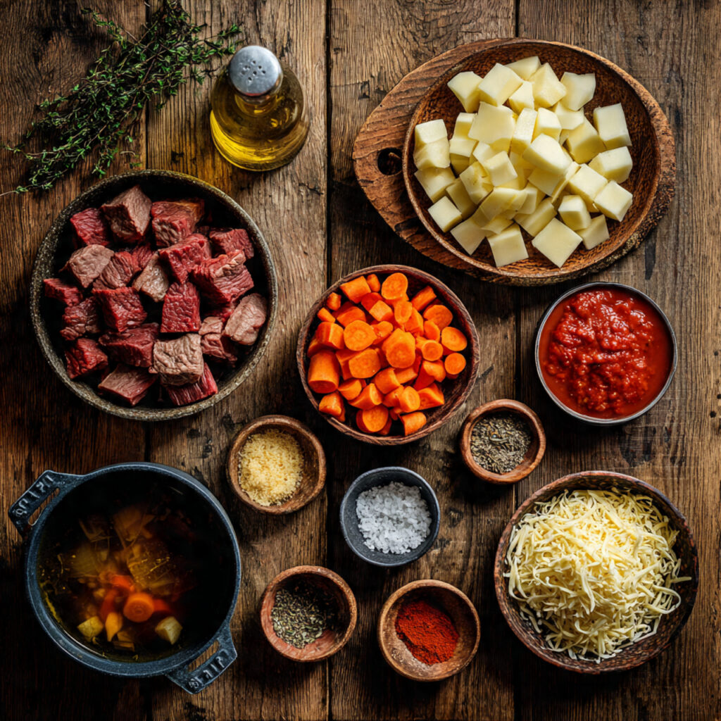 a cozy top down food photography shot of a rustic