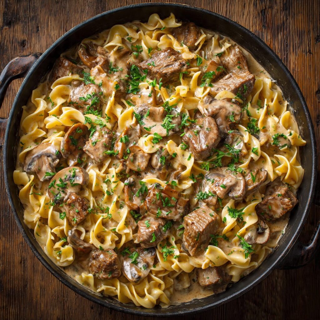 an attractive image of beef stroganoff easy