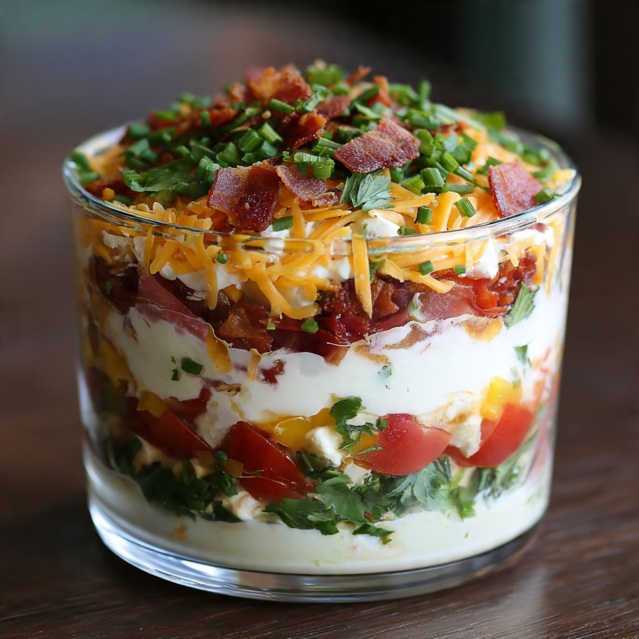 an attractive image of seven layer salad 1