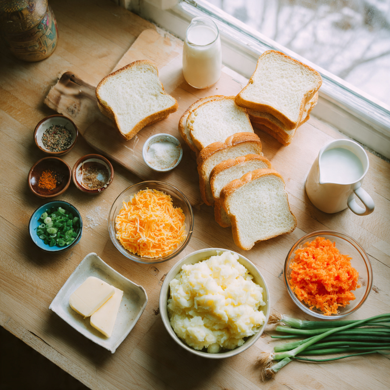 overhead flat lay of simple after school snack ing