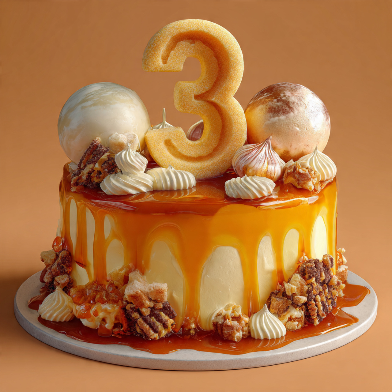 realistic image of number cake