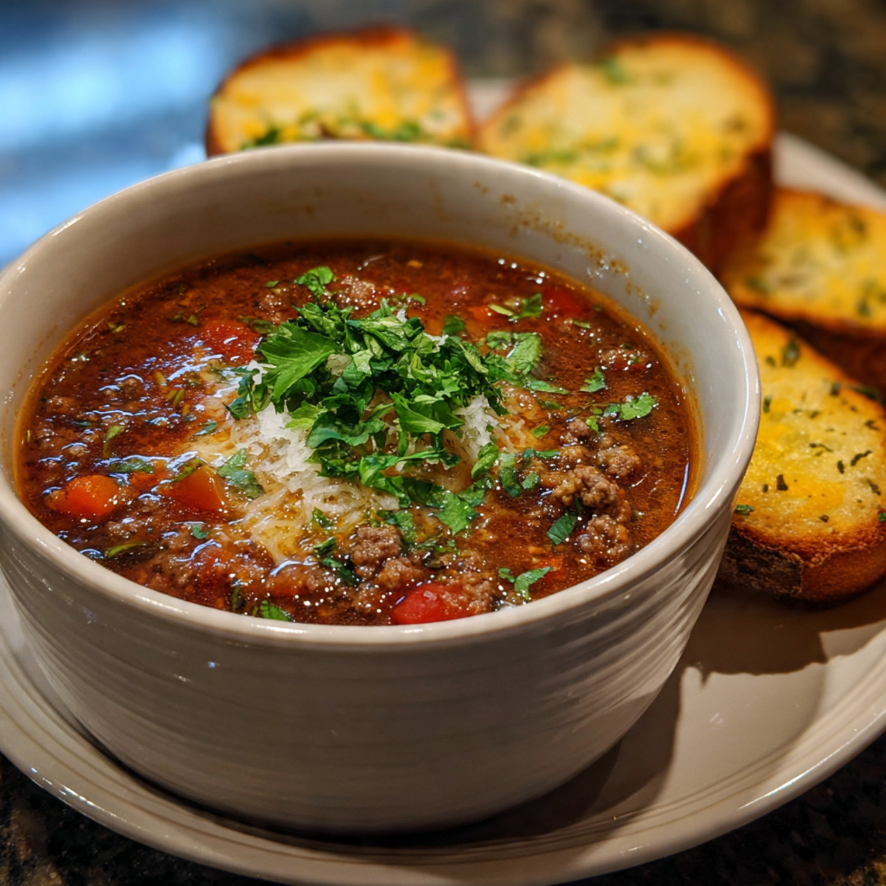 soup with ground beef 1