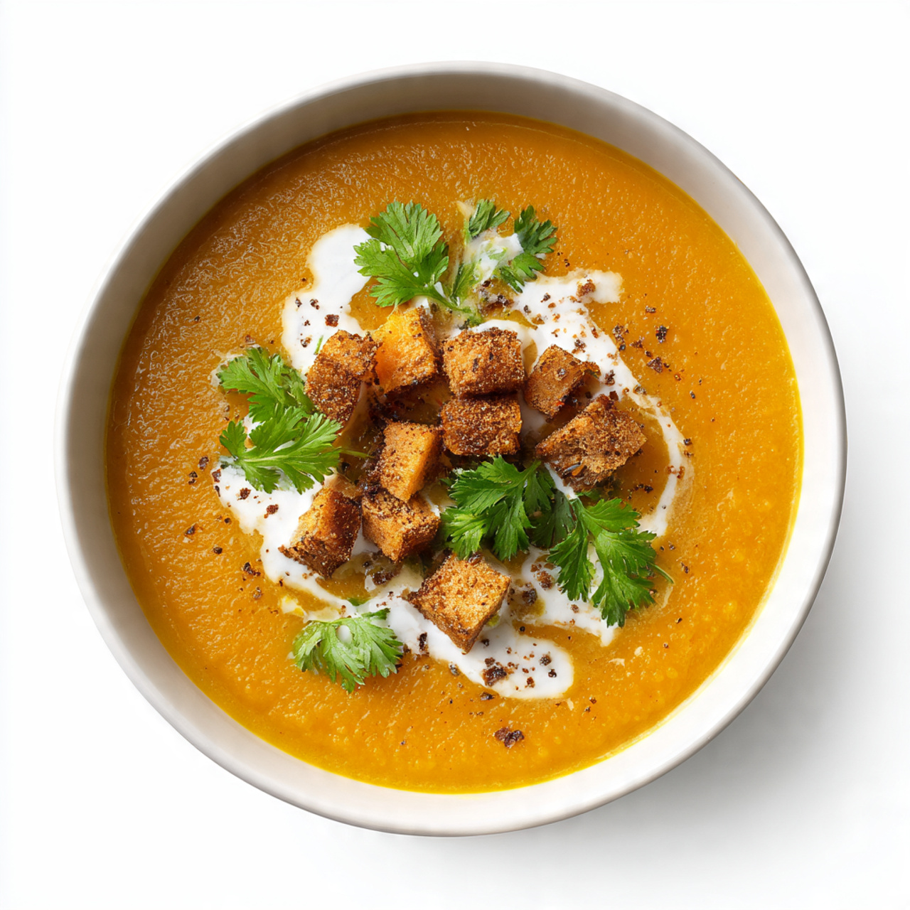 sweet potato soup with white background