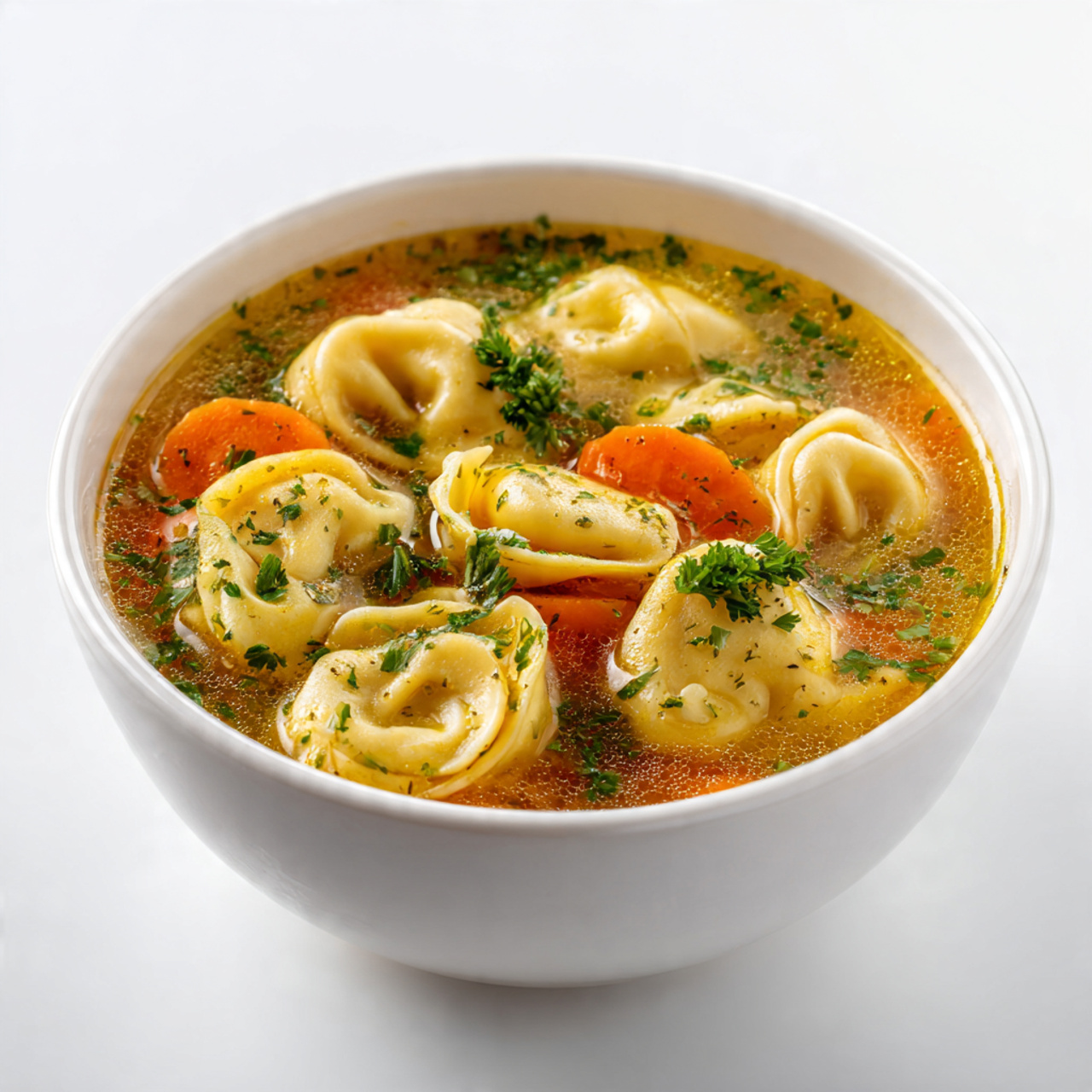 tortellini soup with white background 1